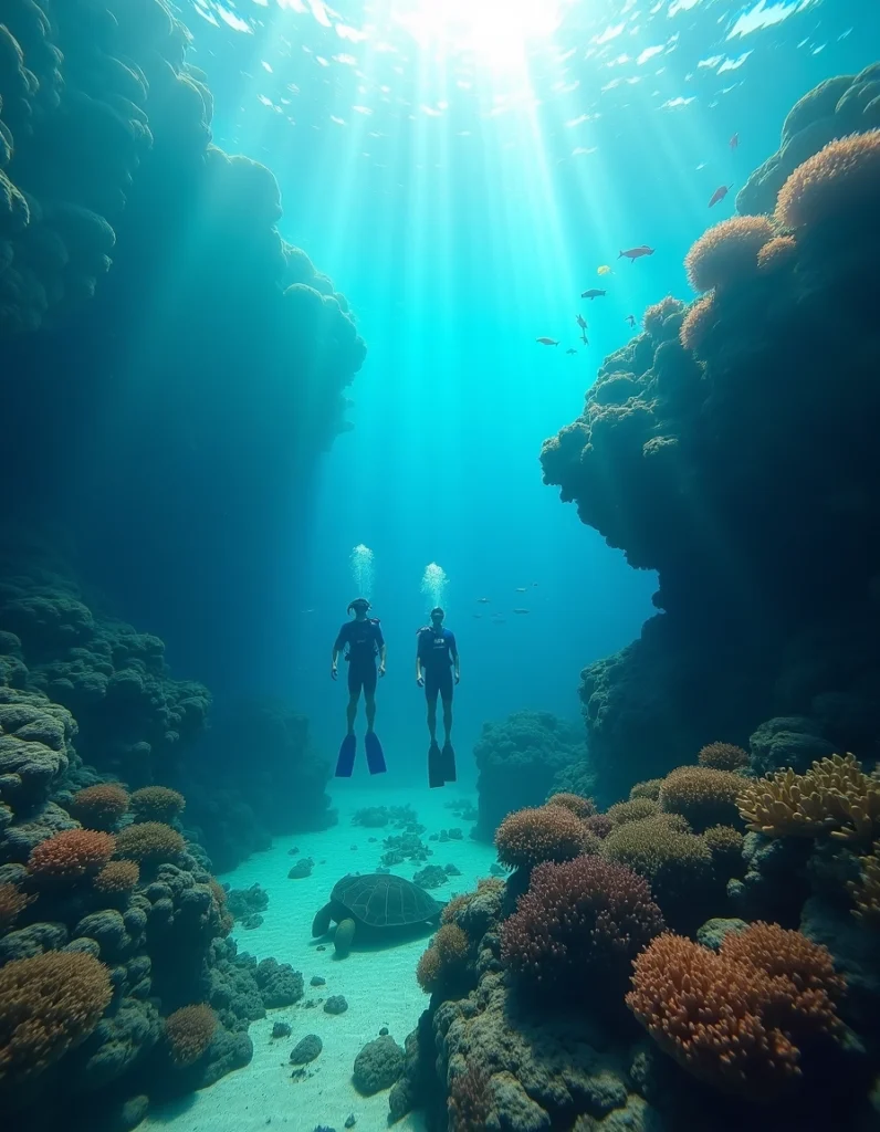 plonger dans les étendues de mer limpide